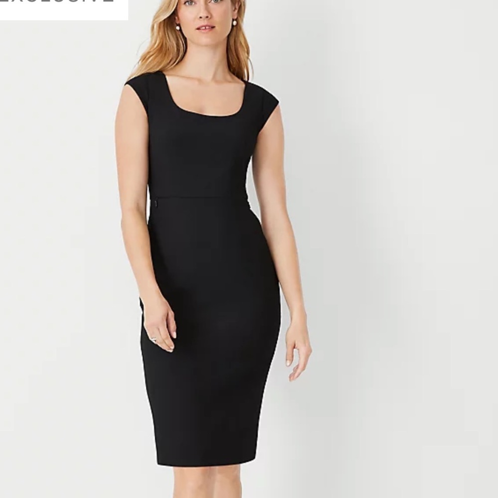 Ann Taylor cap sleeve black dress